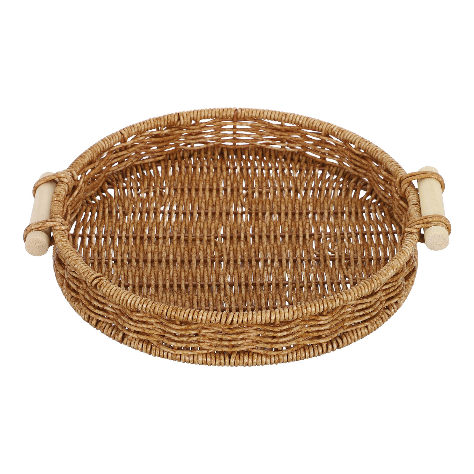 Food Drink Snacks - Keranjang Roti Rotan Imitasi 27Cm, Nampan