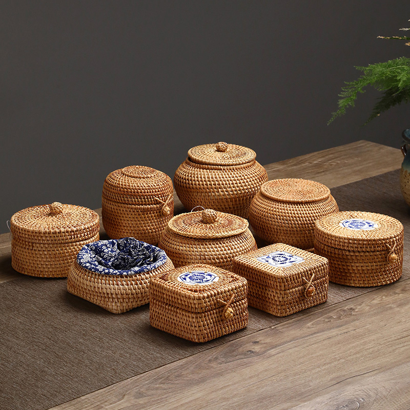 Food Snacks In Japan - Kotak penyimpanan rotan tenun tangan dengan