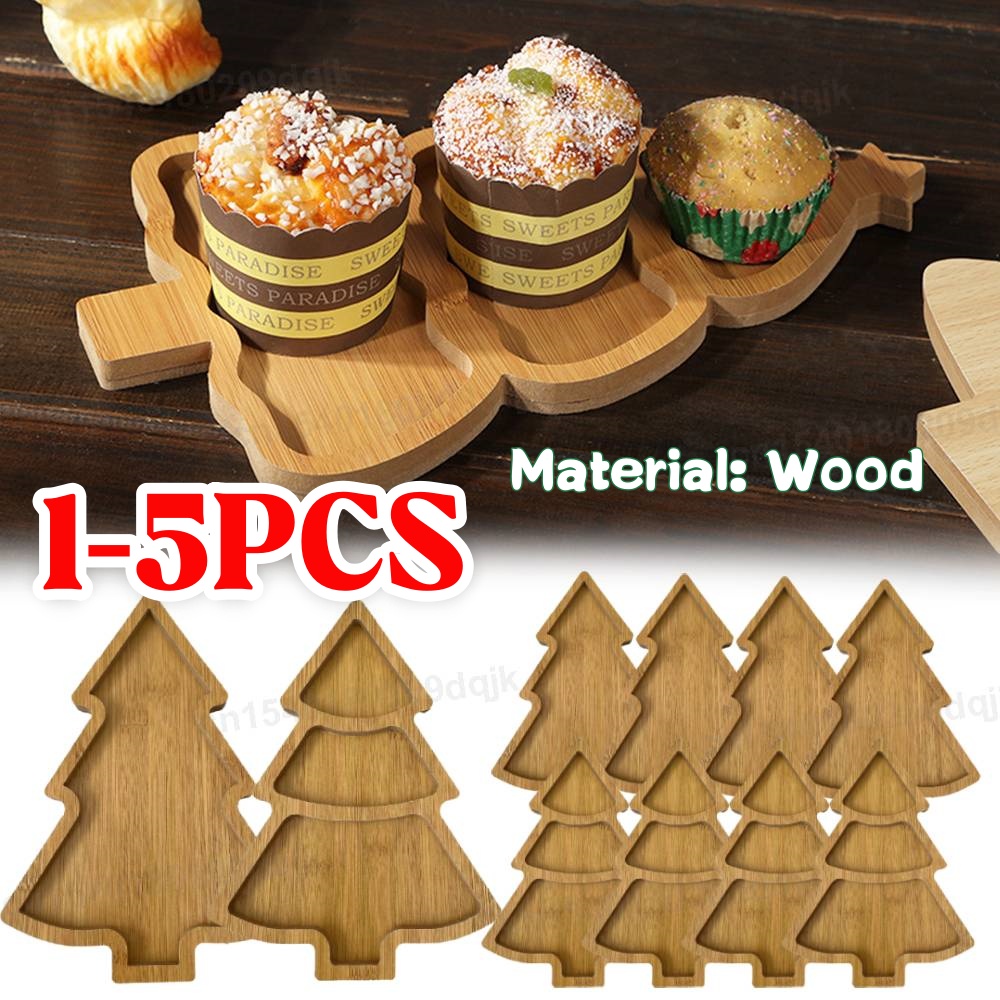Food Snacks For Christmas - Piring Kayu Bentuk Pohon Natal untuk