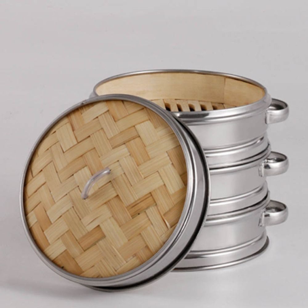 Food Snacks Basket - Baru bambu bambu pengukus tenun baja