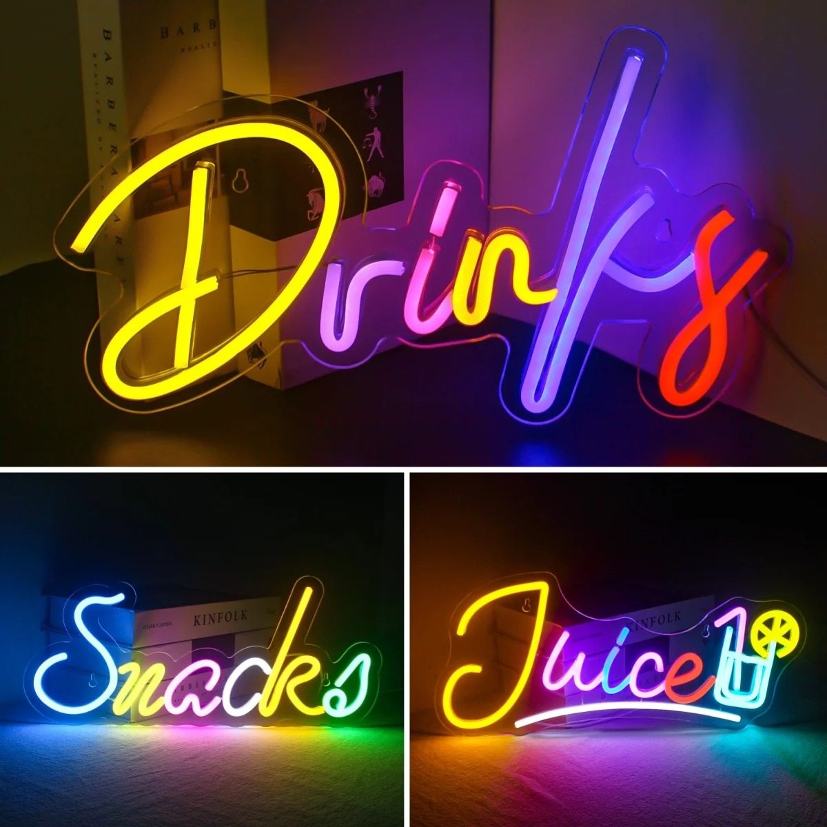 Food Snacks Background - Bar Minuman & Makanan Ringan LED
