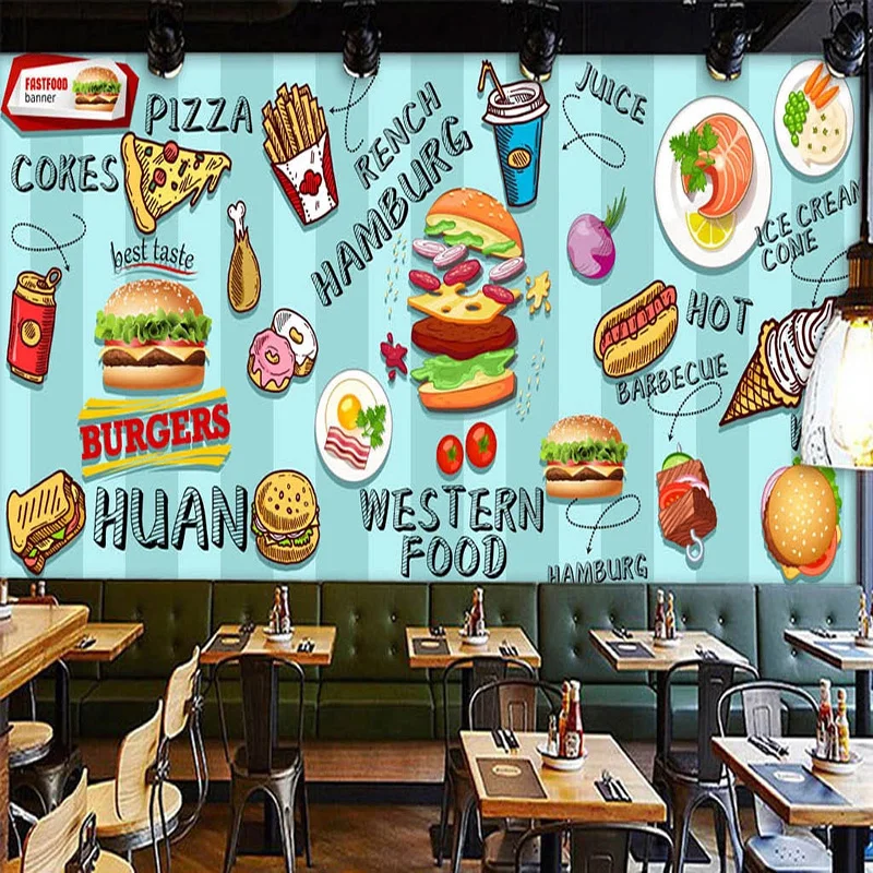 Food Snacks Background - Wallpaper 3D Kustom yang Dilukis dengan