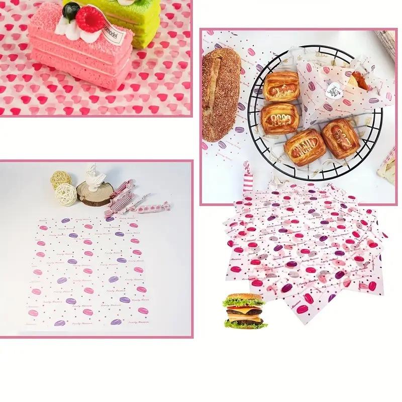 Food Snacks Basket - Kertas Lilin Bermotif Warna-warni 50Pcs Alas