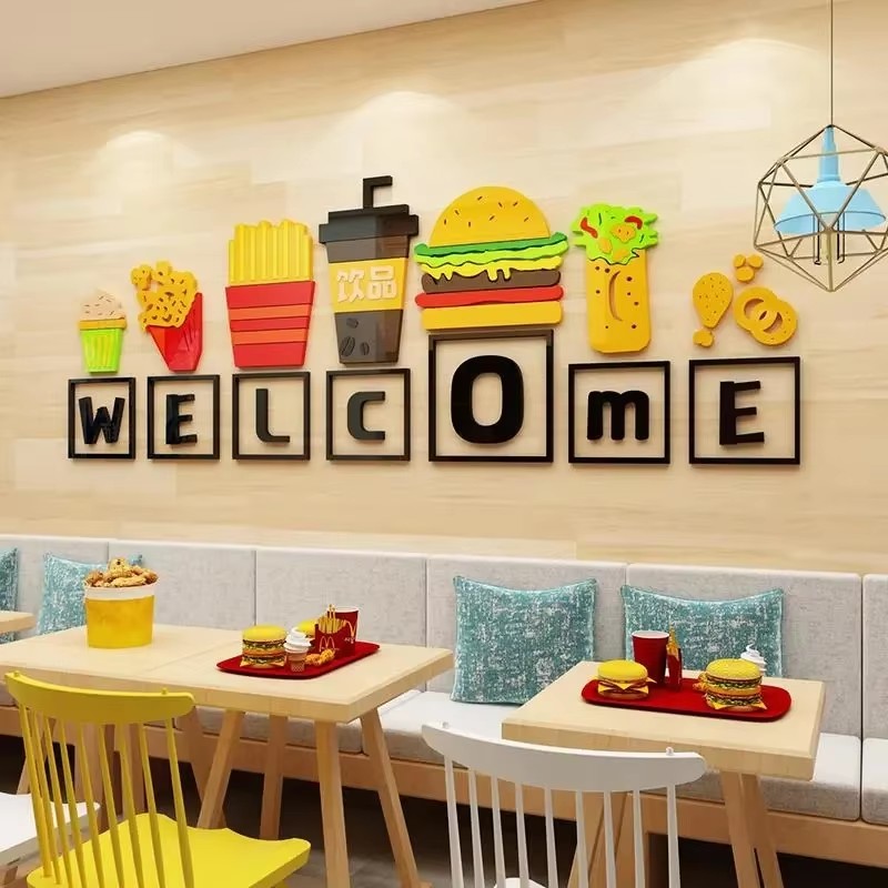 Food Snacks Background - Stiker Dinding Tema Makanan Dekorasi Latar