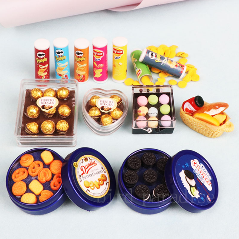 Food Grocery Snacks - 1/6 miniatlue boneka makanan Mini kue