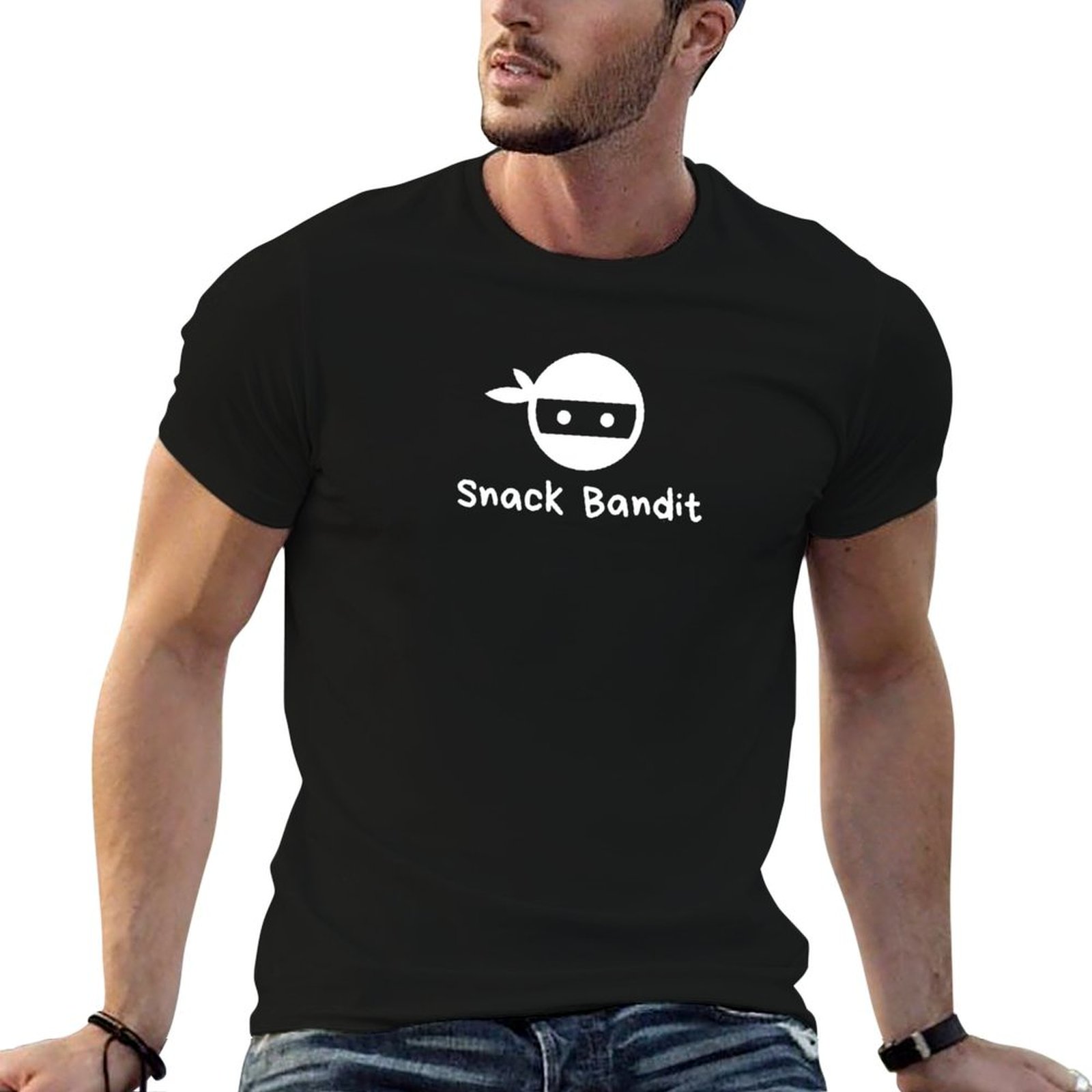 Food Snacks Background - Kaos Oblong Lengan Pendek Kasual Harian