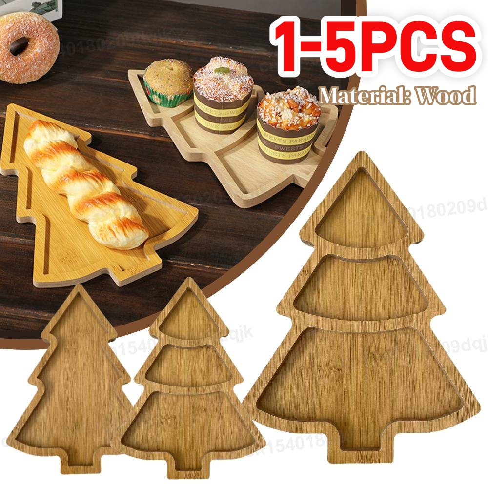 Piring Kayu Bentuk Pohon Natal - Food Snacks For Christmas ulasan dan harga