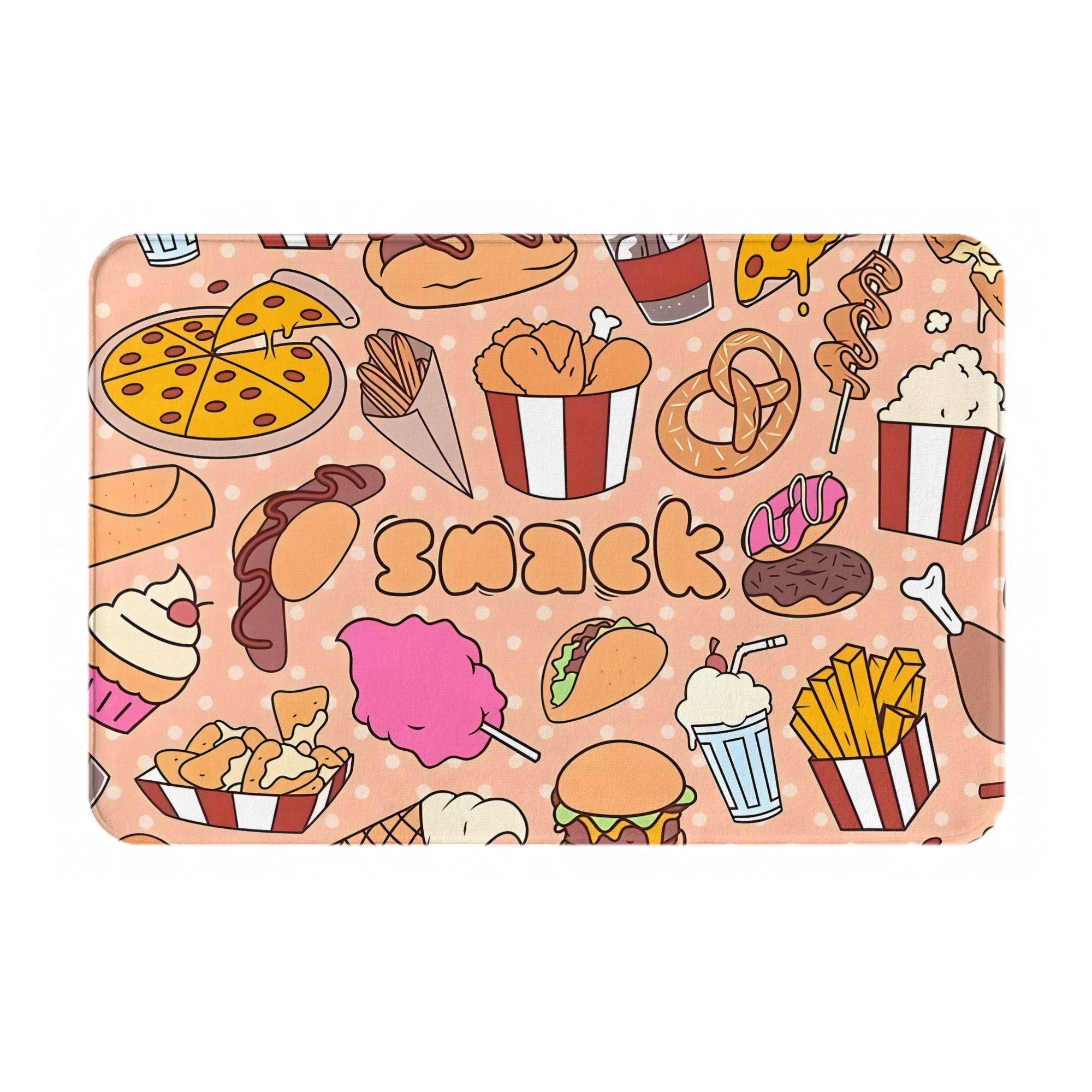 Keset Makanan Ringan Kartun Ka - Food Snacks Background ulasan dan harga