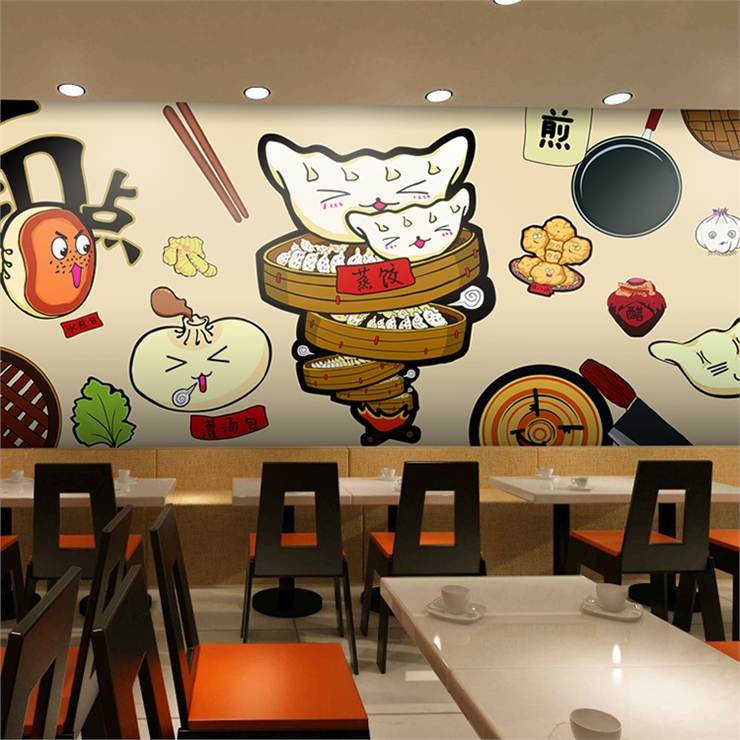Wallpaper 3D custom lukisan ta - Food Snacks Background ulasan dan harga