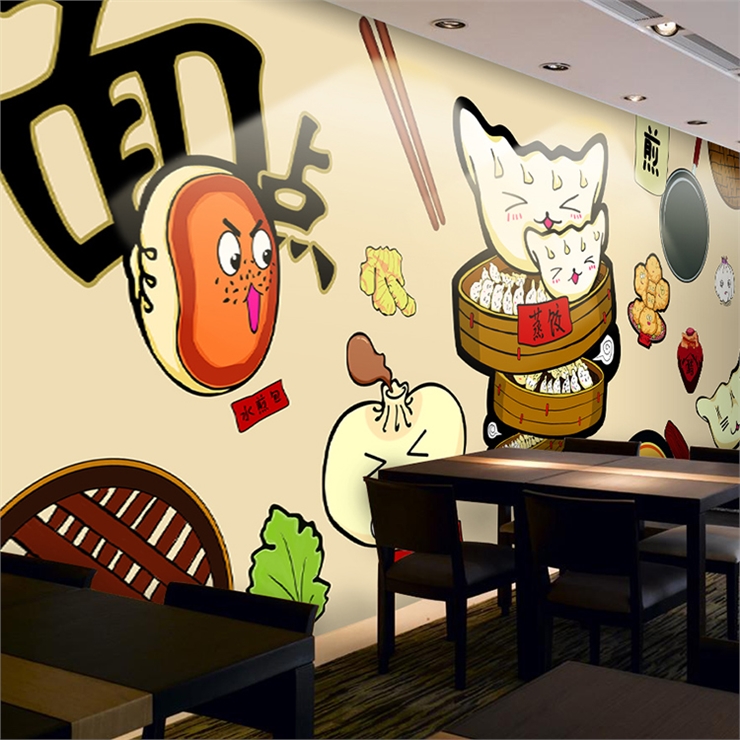 Wallpaper 3D custom lukisan ta - Food Snacks Background ulasan dan harga