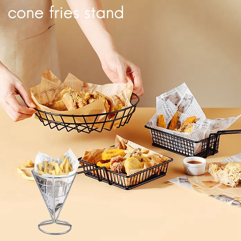 4 Buah Keranjang Kerucut Tempa - Food Snacks Basket ulasan dan harga