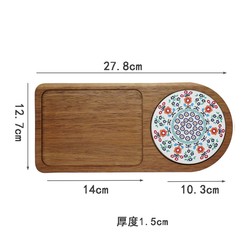 Nampan Teh Kayu Akasia Piring  - Food Snacks In Japan ulasan dan harga