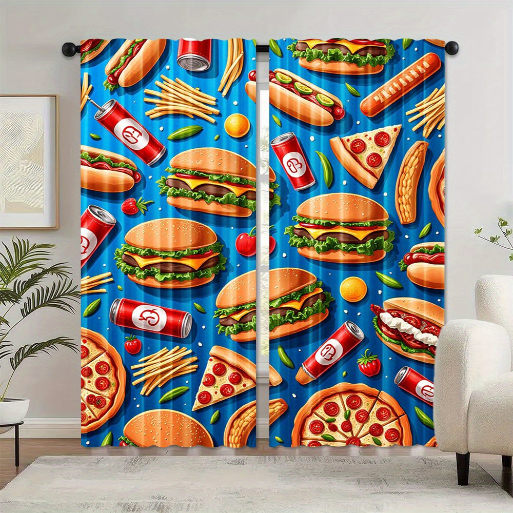 Tirai Burger Pizza Makanan Cep - Food Snacks Background ulasan dan harga