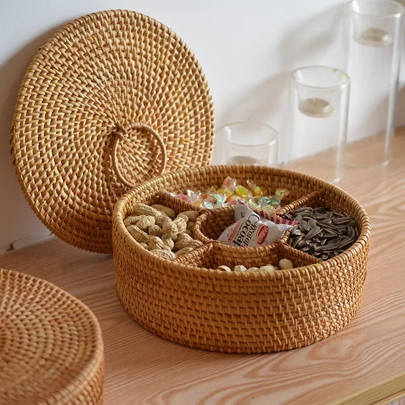 Kotak Rotan Alami 5 Sekat, Ker - Food Snacks Basket ulasan dan harga