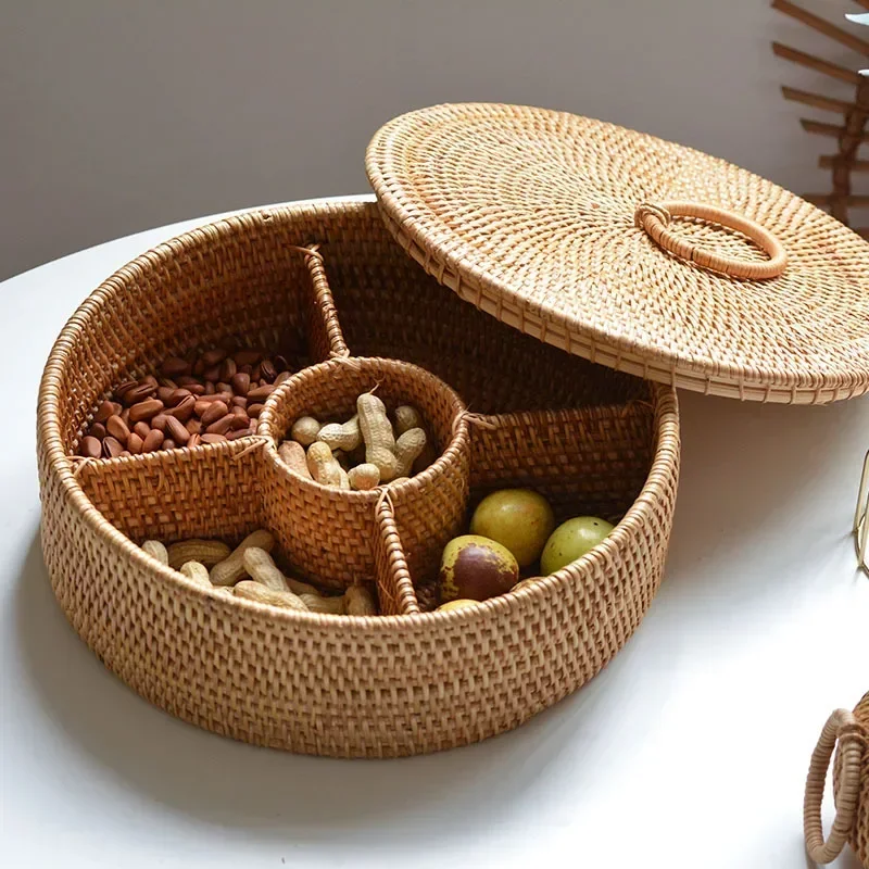 Kotak Rotan Alami 5 Sekat, Ker - Food Snacks Basket ulasan dan harga