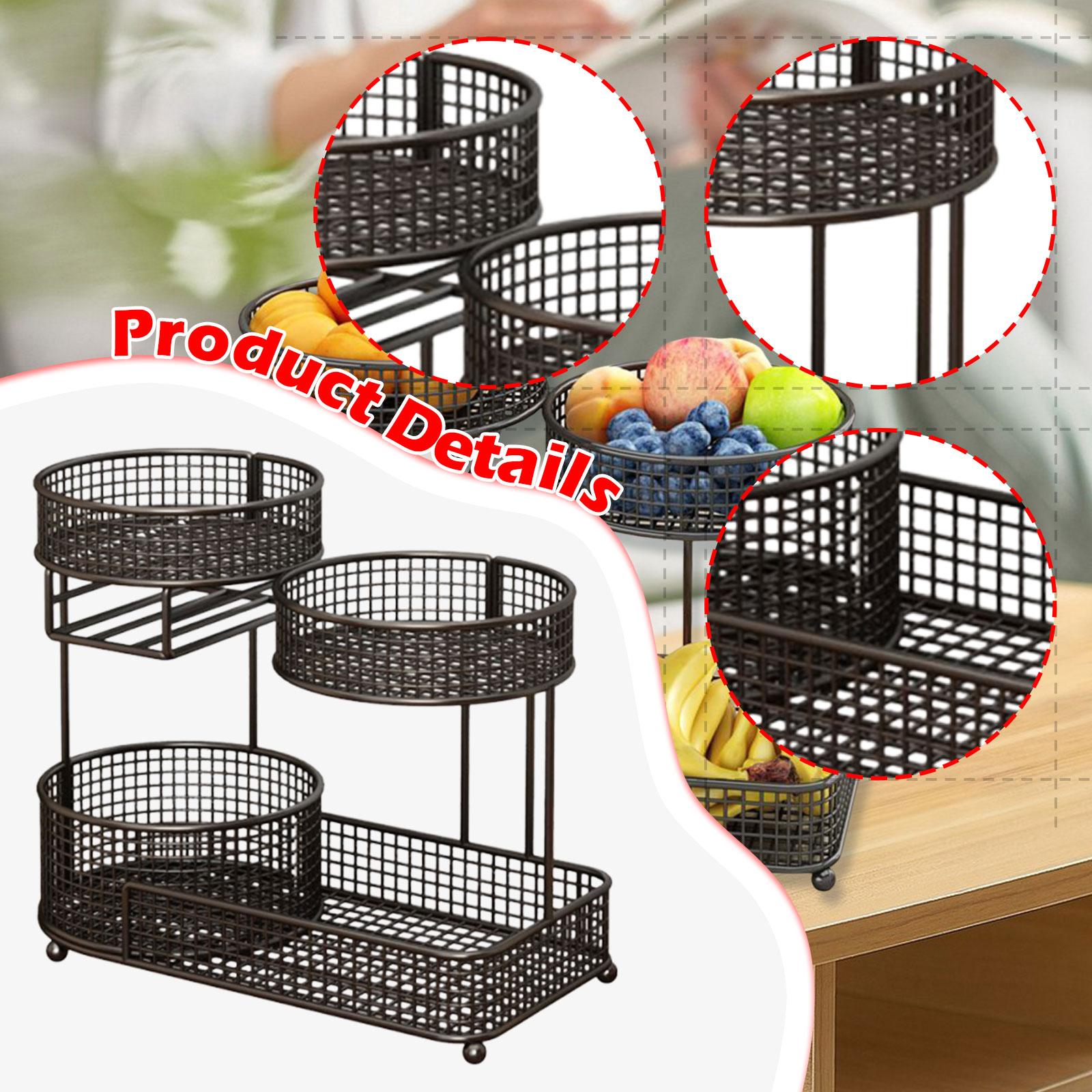 Keranjang Buah Logam Besar 3 T - Food Snacks Basket ulasan dan harga
