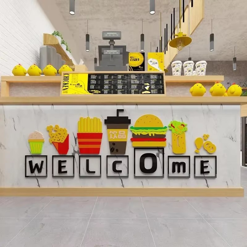 Stiker Dinding Tema Makanan De - Food Snacks Background ulasan dan harga