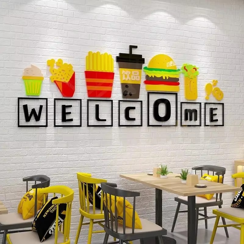 Stiker Dinding Tema Makanan De - Food Snacks Background ulasan dan harga