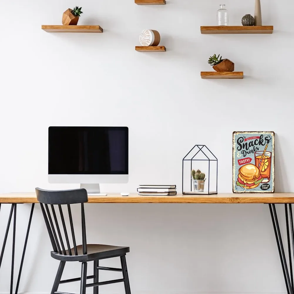 Papan Logam Vintage Bertema Ma - Food Drink Snacks ulasan dan harga